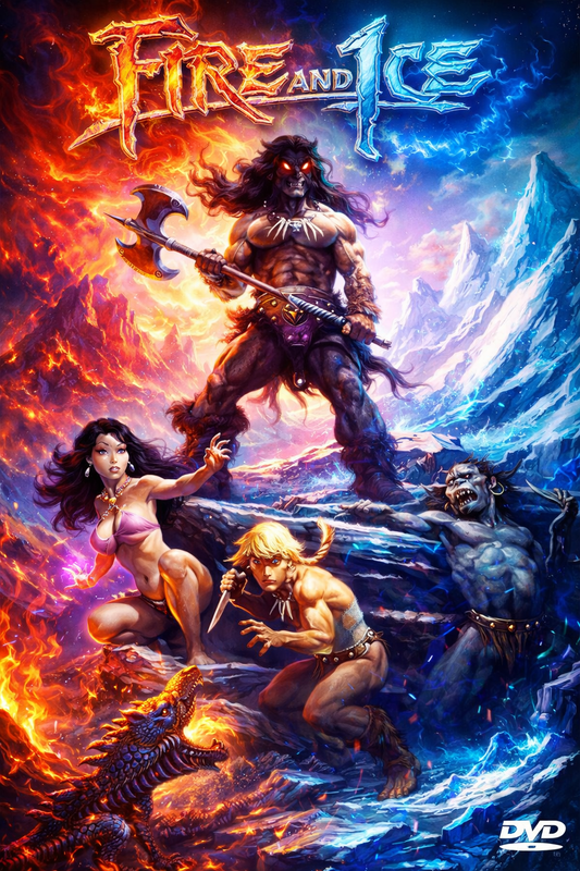 FIRE AND ICE (1983) Susan Tyrrell,Maggie Roswell,William Ostrander,Stephen Mendel,Steve Sandor- Public Domain DVD NO CASE RARE !