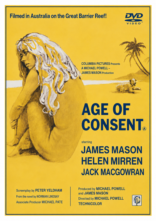 AGE OF CONSENT (1969) James Mason, Helen Mirren, Jack MacGowran - VERY RARE DELETED TITLE ! - DVD NO CASE