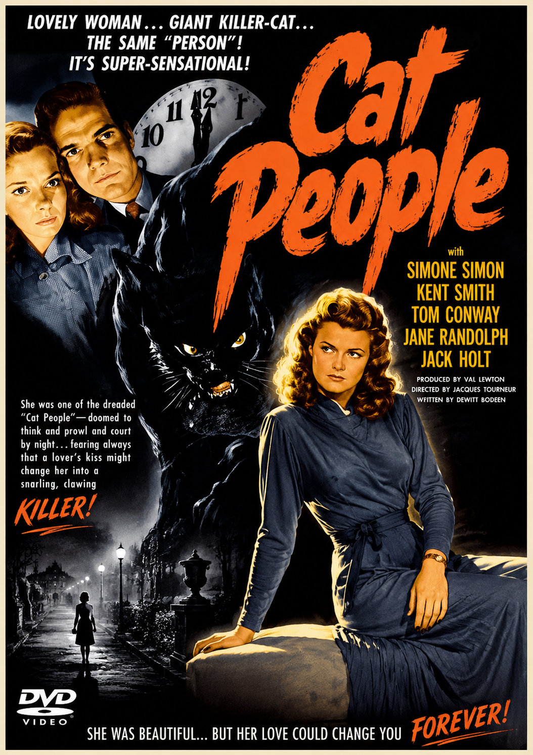 CAT PEOPLE (1942) Simone Simon –Kent Smith –Tom Conway - Public - Public Domain Movie DVD NO CASE