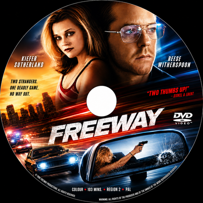 FREEWAY (1996) Kiefer Sutherland, Brooke Shields, Amanda Plummer, Reese Witherspoon - Public Domain Movie DVD NO CASE
