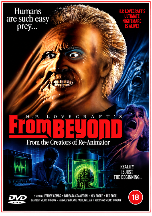 FROM BEYOND (1986) Jeffrey Combs • Barbara Crampton • Ken Foree • Ted Sorel - Public Domain Movie DVD NO CASE