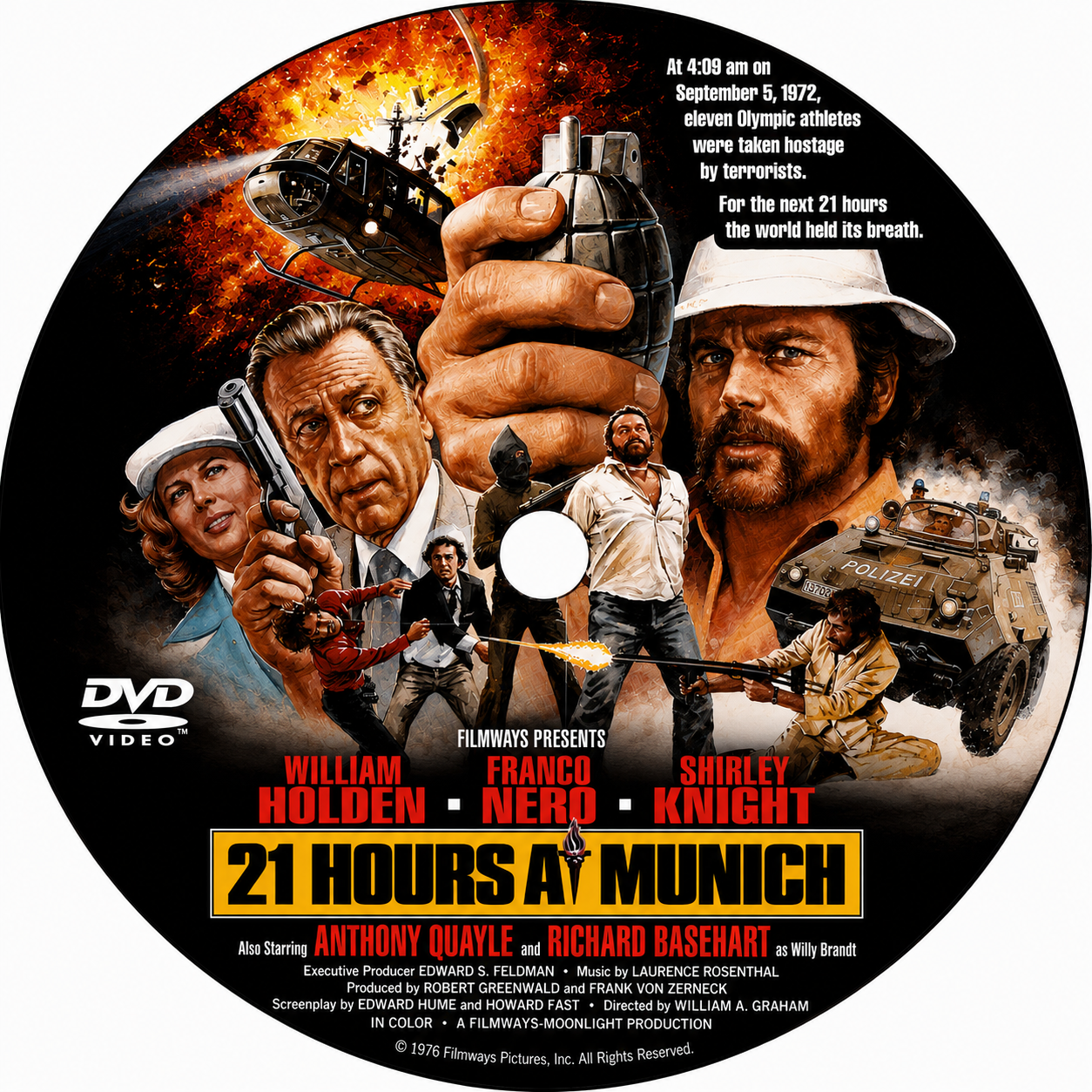 21 HOURS AT MUNICH (1976) William Holden - Public Domain DVD NO CASE