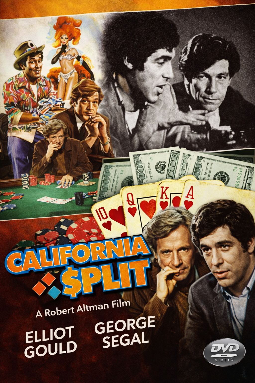 CALIFORNIA SPLIT (1974) Starring - George Segal, Elliott Gould  - Public Domain Movie DVD NO CASE