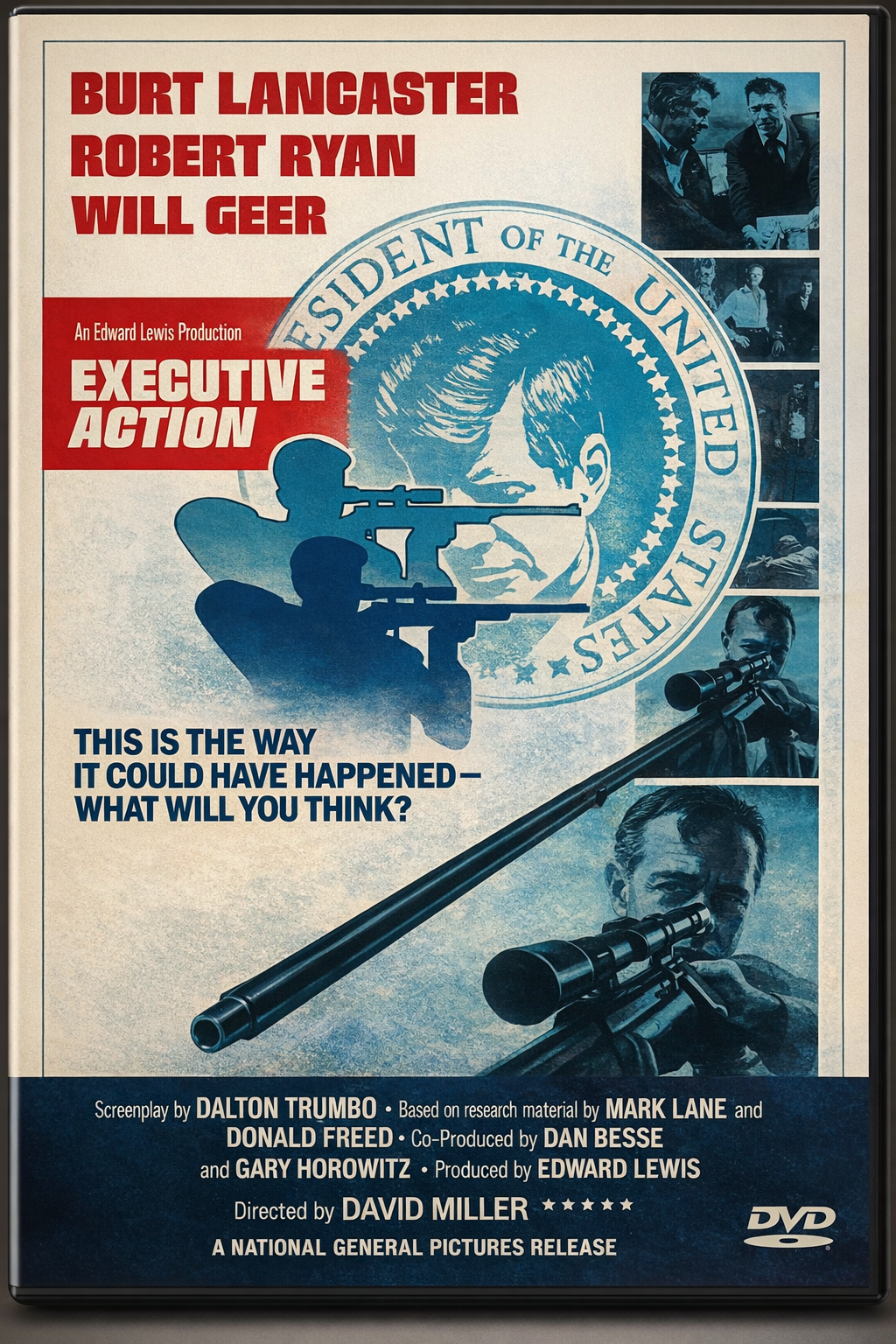 EXECUTIVE ACTION (1973) - Burt Lancaster ,Robert Ryan ,Will Geer - Public Domain DVD NO CASE