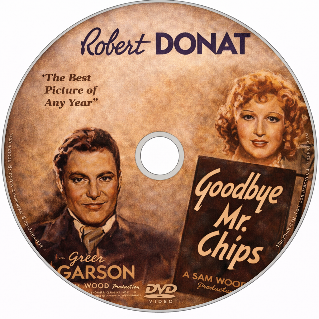 GOODBYE Mr. CHIPS (1939) Robert Donat, Greer Garson, Terry Kilburn, John Mills and Paul Henreid - Public Domain Movie DVD NO CASE