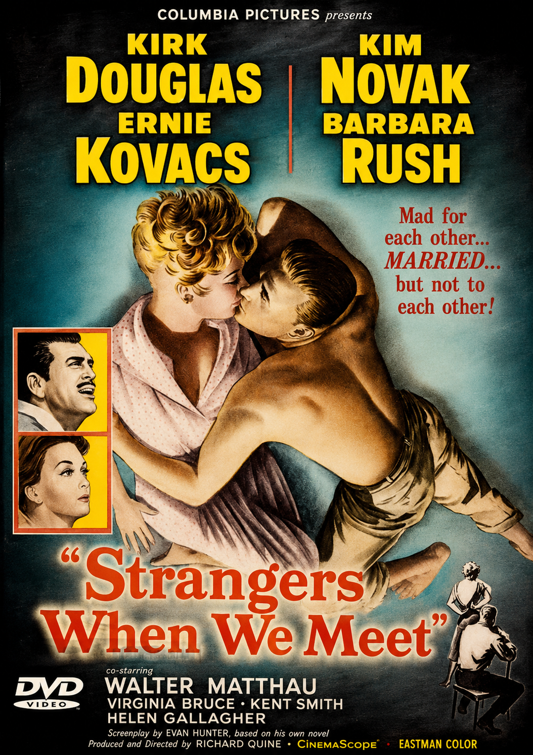 STRANGERS WHEN WE MEET (1960) -  Kirk Douglas,Kim Novak,Walter Matthau  - PUBLIC DOMAIN DVD ONLY NO CASE
