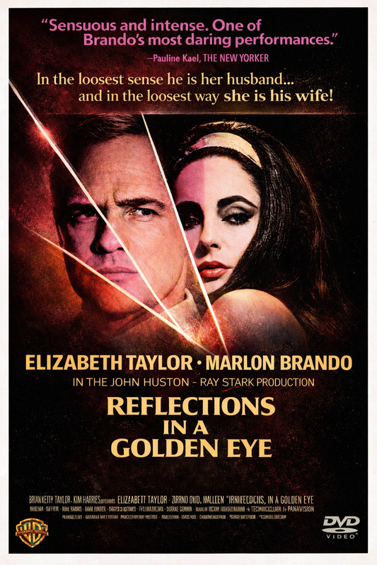 REFLECTIONS IN A GOLDEN EYE (1967) Elizabeth Taylor ,Marlon Brando, Brian Keith, Julie Harris, Robert Forster - Public Domain DVD NO CASE RARE S
