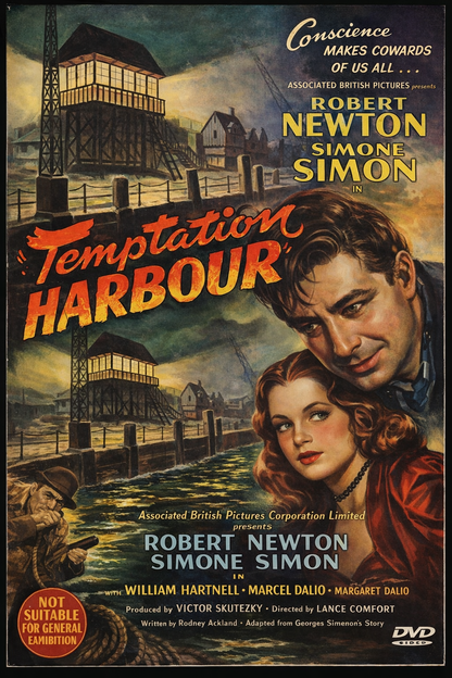 TEMPTATION HARBOUR  (1947) Robert Newton, Public Domain DVD NO CASE RARE !