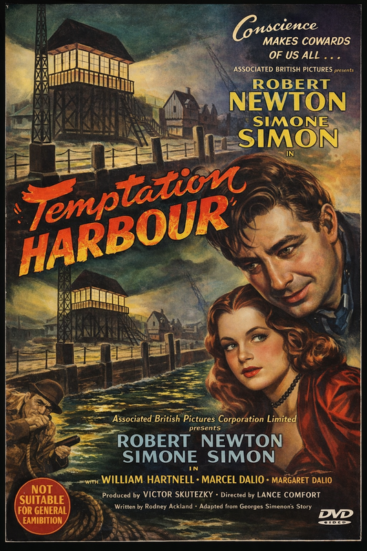 TEMPTATION HARBOUR  (1947) Robert Newton, Public Domain DVD NO CASE RARE !