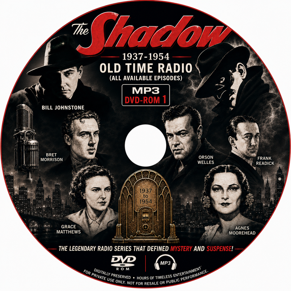 The Shadow 1937-1954 Old Time Radio  (All Available Episodes) MP3 DVD FREE POST