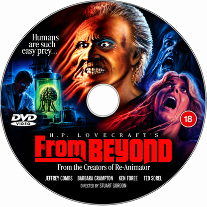 FROM BEYOND (1986) Jeffrey Combs • Barbara Crampton • Ken Foree • Ted Sorel - Public Domain Movie DVD NO CASE
