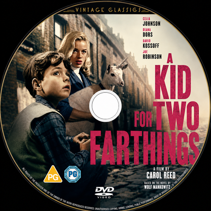 A KID OF TWO FARTHINGS (1955) Celia Johnson,Diana Dors,David Kossoff - Public Domain DVD NO CASE