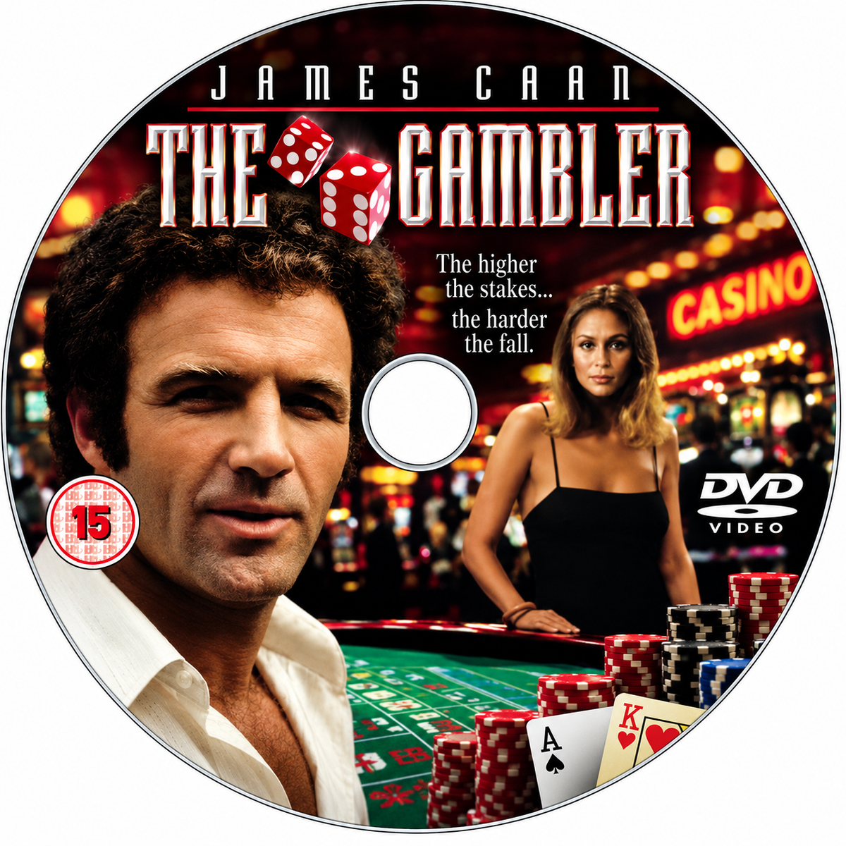 THE GAMBLER (1974) James Caan, Paul Sorvino, Lauren Hutt, Starletta DePaur  - Public Domain Movie DVD NO CASE