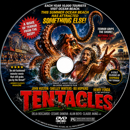 TENTACULES  (1977) (15) John Huston, Shelley Winters, Bo Hopkins, Cesare Danova, Delia Boccardo, and Henry Fonda - PUBLIC DOMAIN DVD ONLY NO CASE