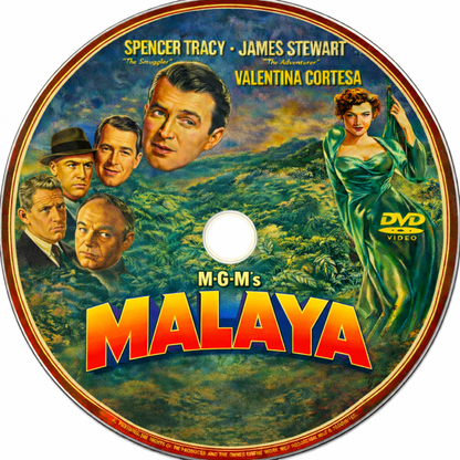 MALAYA (1949) James Stewart,Spencer Tracy - Public Domain DVD NO CASE