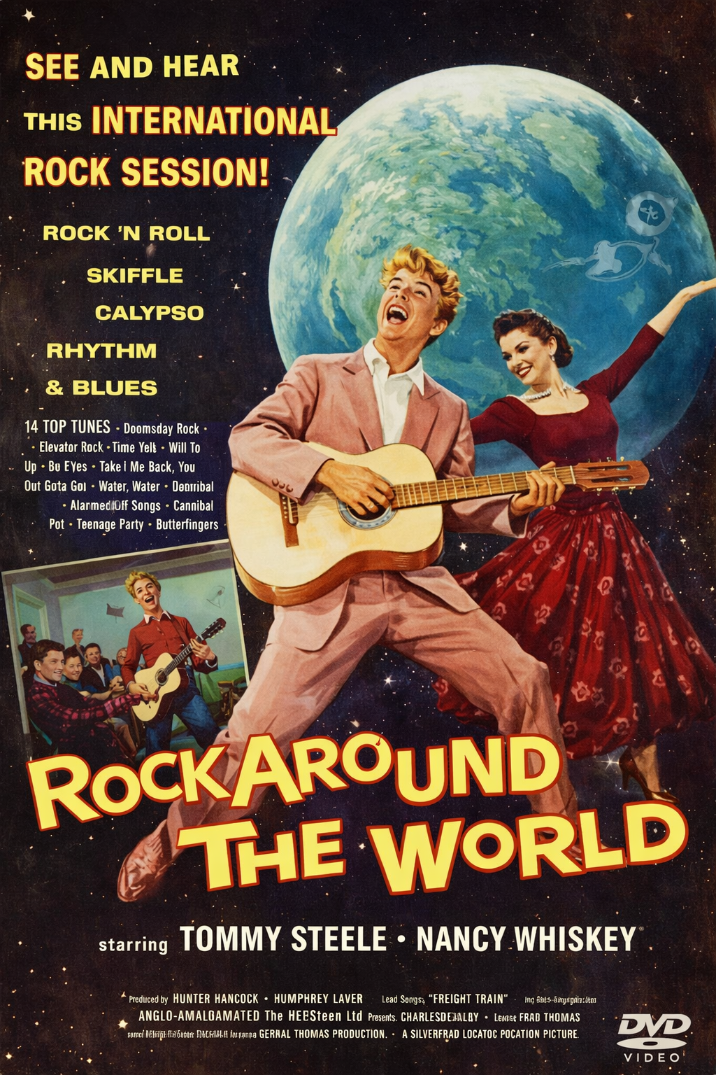 ROCK AROUND THE WORLD  (1957) Tommy Steele - Public Domain DVD NO CASE V RARE !