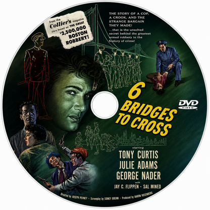 6 BRIDGES TO CROSS (1955) Tony Curtis - Public Domain DVD NO CASE