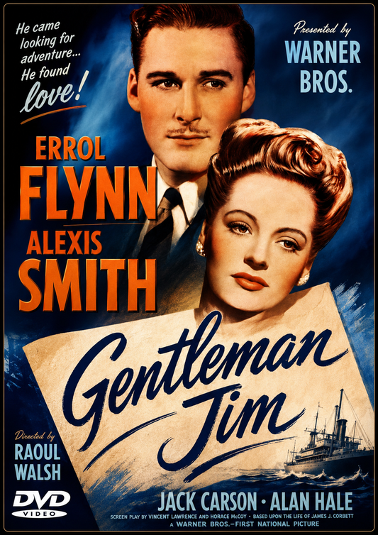 GENTLEMAN JIM (1942) Erroll Flynn, Alexis Smith,Jack Carson,Alan Hale   - VERY RARE DELETED TITLE ! - DVD NO CASE
