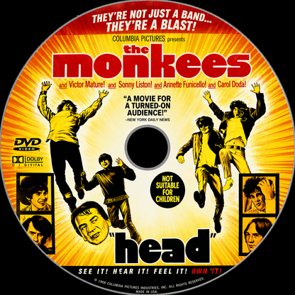 HEAD (1968) The Monkees - Public Domain DVD NO CASE