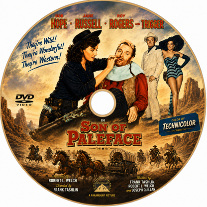 SON OF PALEFACE (1952) Bob Hope, Jane Russell, Roy Rogers and Trigger - Public Domain Movie DVD NO CASE
