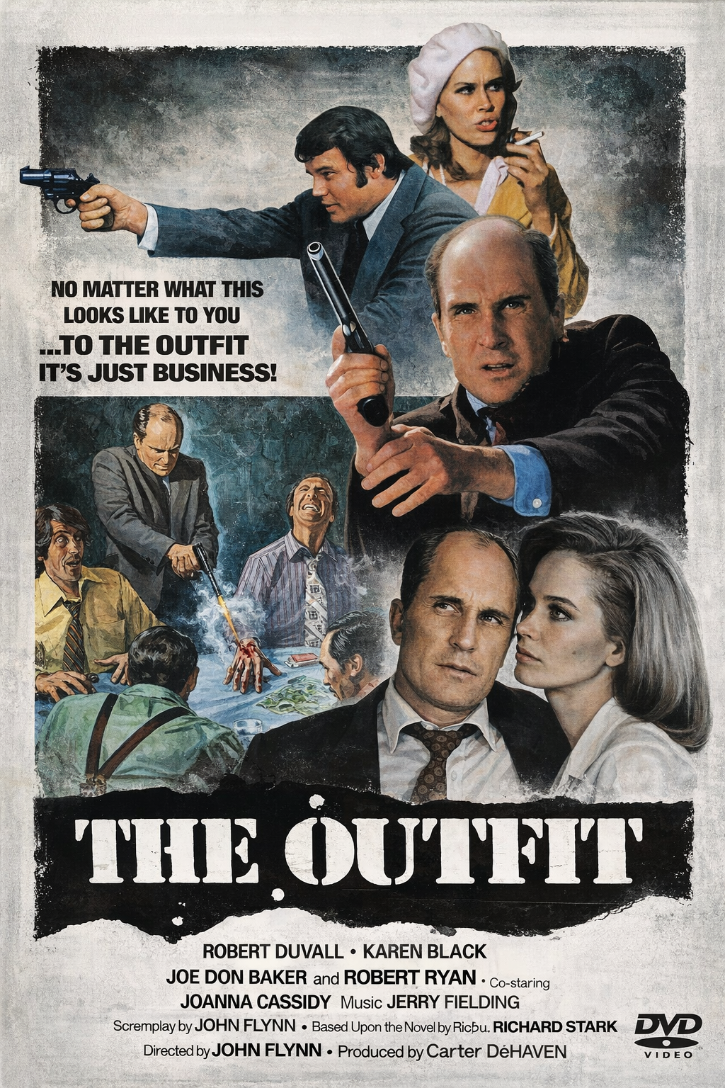 THE OUTFIT (1973) Robert Duvall,Karen Black,Joe Don Baker,Joanna Cassidy,Robert Ryan - Public Domain DVD NO CASE RARE !