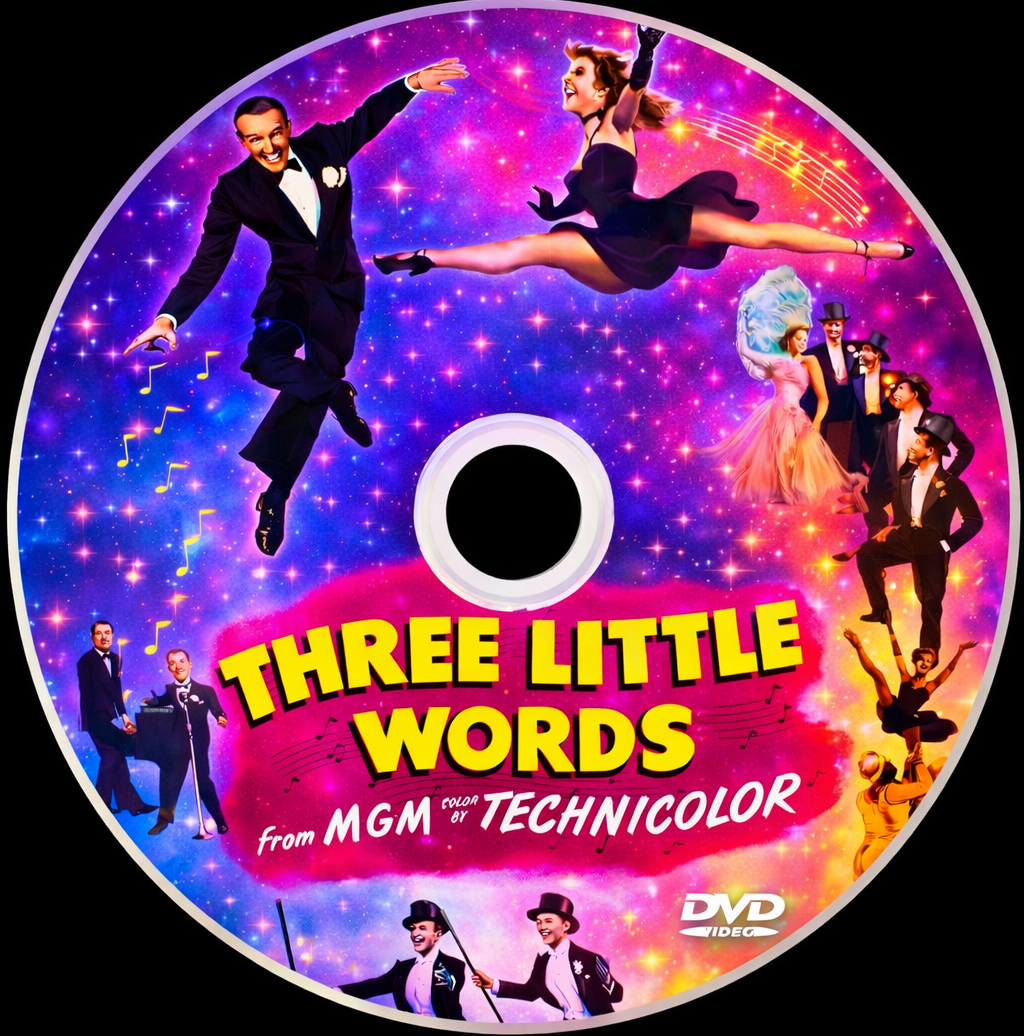 THREE LITTLE WORDS (1950) Fred Astaire, Red Skelton, Vera-Ellen, Arlene Dahl - Public Domain Movie DVD NO CASE