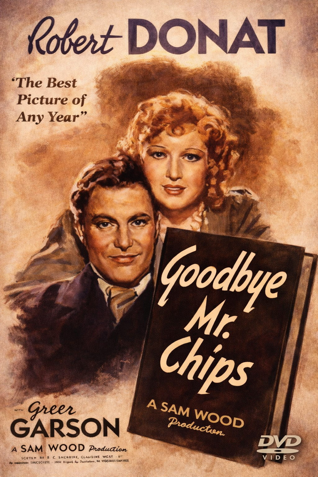 GOODBYE Mr. CHIPS (1939) Robert Donat, Greer Garson, Terry Kilburn, John Mills and Paul Henreid - Public Domain Movie DVD NO CASE