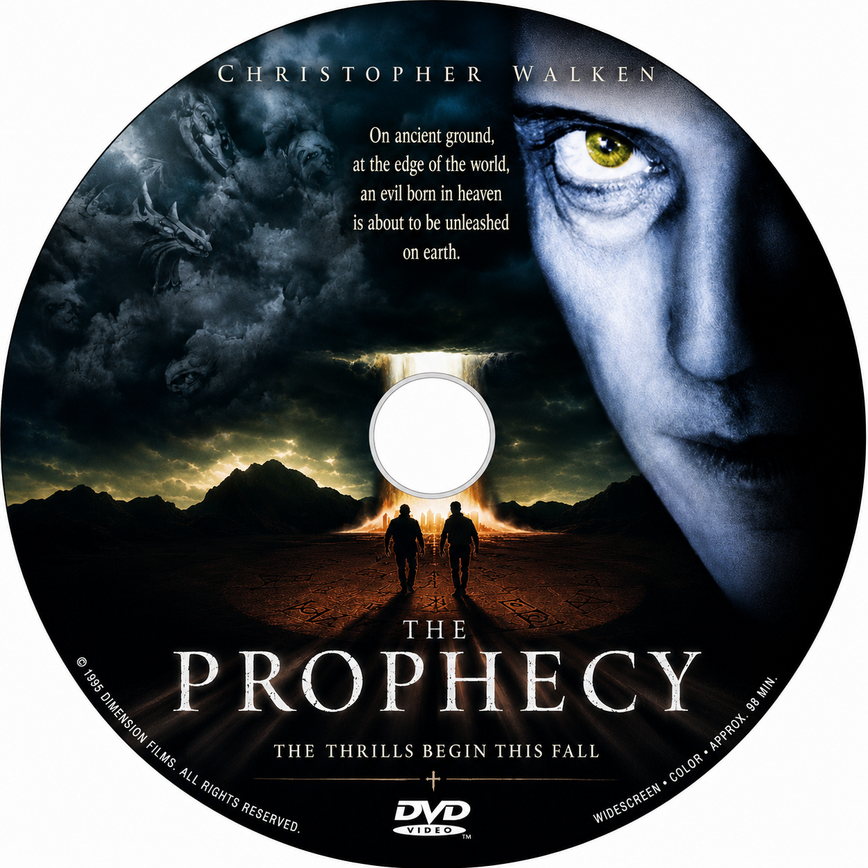 THE PROPHECY (1995) Christopher Walken, Elias Koteas, Virginia Madsen, Eric Stoltz, Amanda Plummer, Viggo Mortensen - VERY RARE DELETED TITLE ! - DVD NO CASE