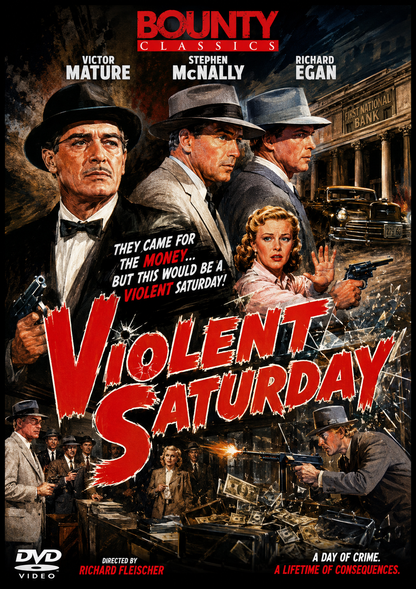 VIOLENT SATURDAY (1955) Lee Marvin,Victor Mature - Public Domain DVD NO CASE