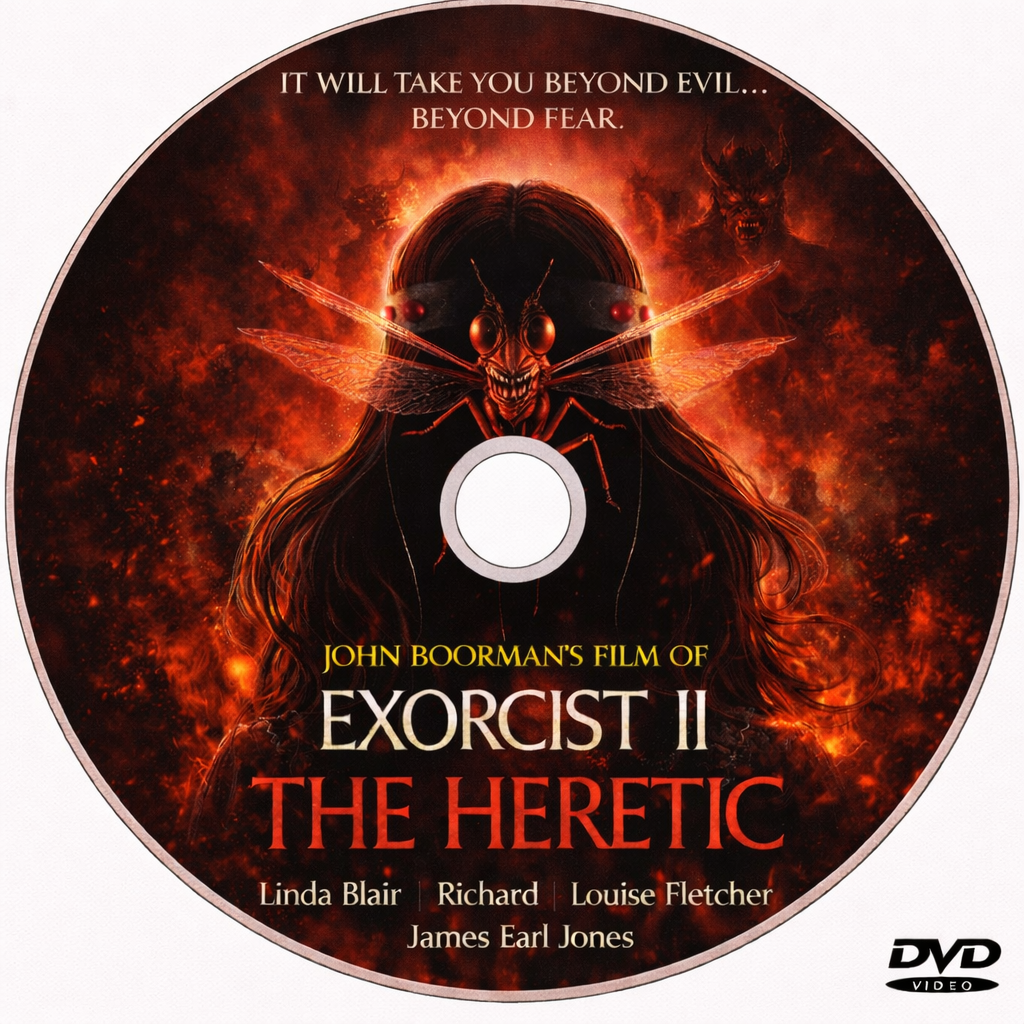 EXORCIST II : THE HERETIC (1977)  Linda Blair ,Richard Burton ,Louise Fletcher ,Max von Sydow ,Kitty Winn ,Paul Henreid ,James Earl Jones - Public Domain Movie DVD NO CASE