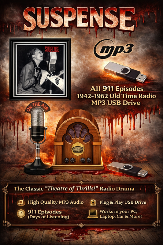 SUSPENSE ! - 911 Old Time Radio Shows on MP3 Audio USB - Free Post