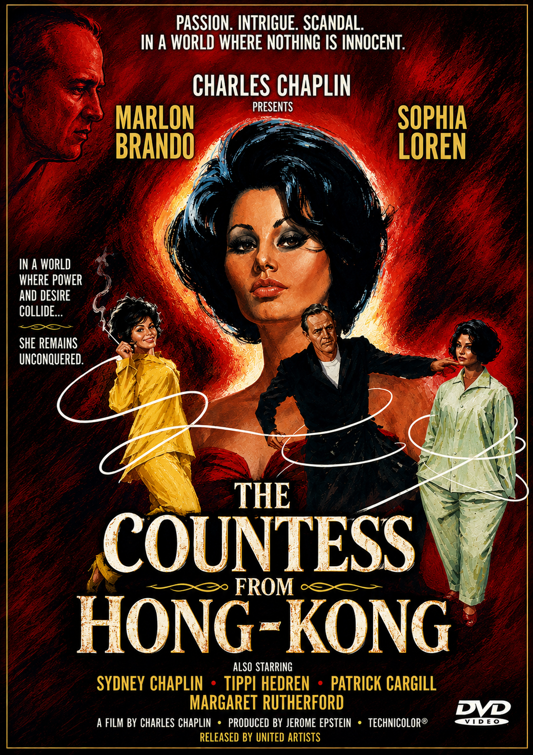 THE COUNTESS FROM HONG KONG (1967) Starring - Marlon Brando • Sophia Loren • Sydney Chaplin - Public Domain Movie DVD NO CASE