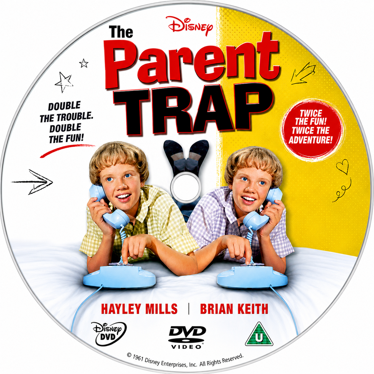 PARENT TRAP (1961) Hayley Mills, Maureen O'Hara, Brian Keith, Charlie Ruggles, Una Merkel, Leo G. Carroll, Joanna Barnes, Cathleen Nesbitt - VERY RARE DELETED TITLE ! - DVD NO CASE