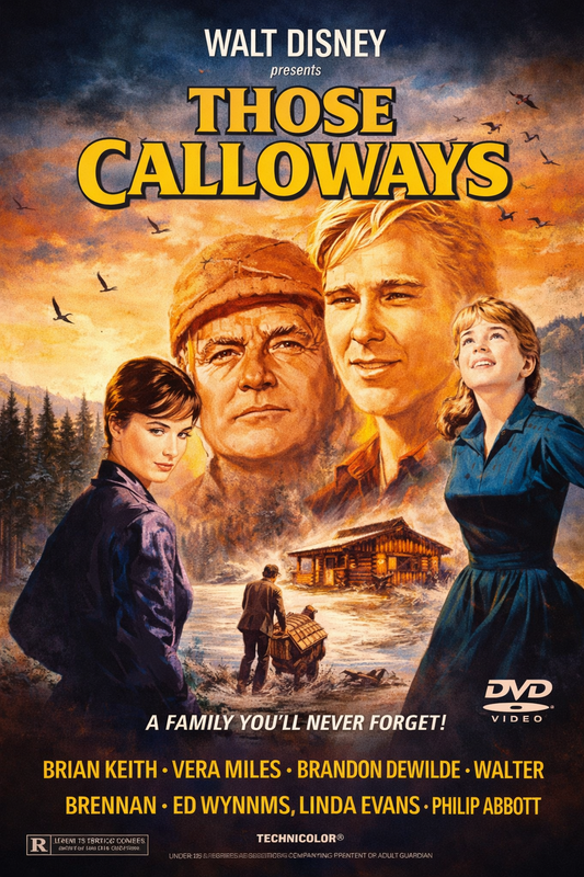 THOSE CALLOWAYS (1964) Brian Keith ,Vera Miles ,Brandon deWilde ,Walter Brennan ,Ed Wynn ,Linda Evans - Public Domain Movie DVD NO CASE