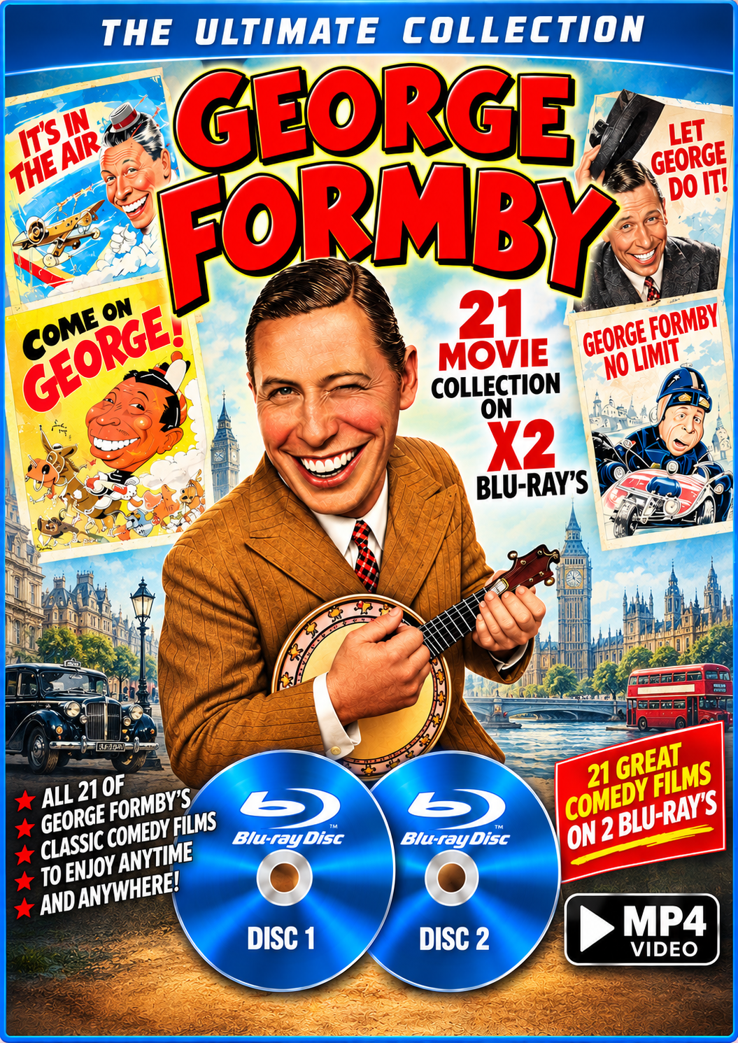 GEORGE FORMBY COLLECTION - 21 MOVIE COLLECTION ON X2 BLU-RAY'S
