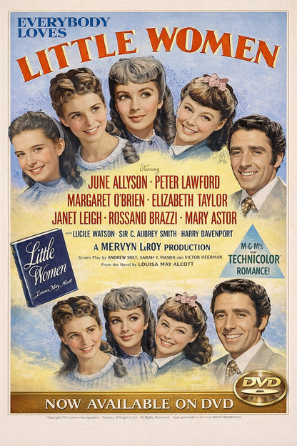 LITTLE WOMEN (1949) June Allyson,Elizabeth Taylor - Public Domain DVD NO CASE
