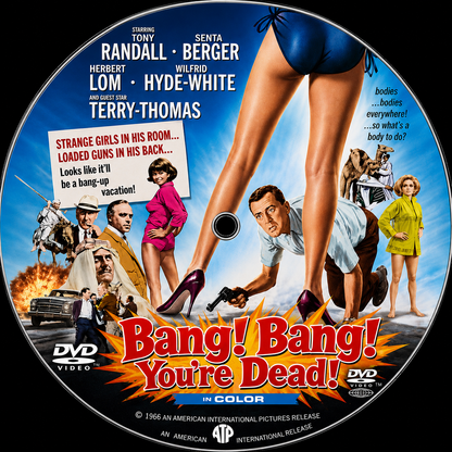 BANG! BANG! YOU'RE DEAD (1966) Tony Randall, Senta Berger, Herbert Lom, Wilfrid Hyde-White, Terry-Thomas - VERY RARE DELETED TITLE ! - DVD NO CASE
