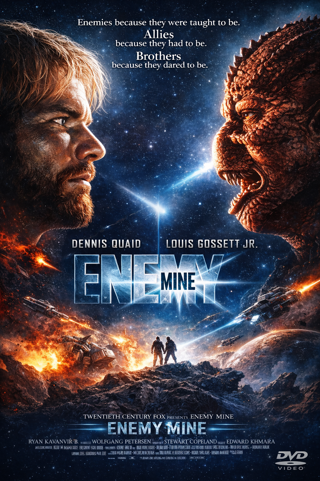 ENEMY MINE (1985) Dennis Quaid Louis Gossett Jr. - Public Domain Movie DVD NO CASE