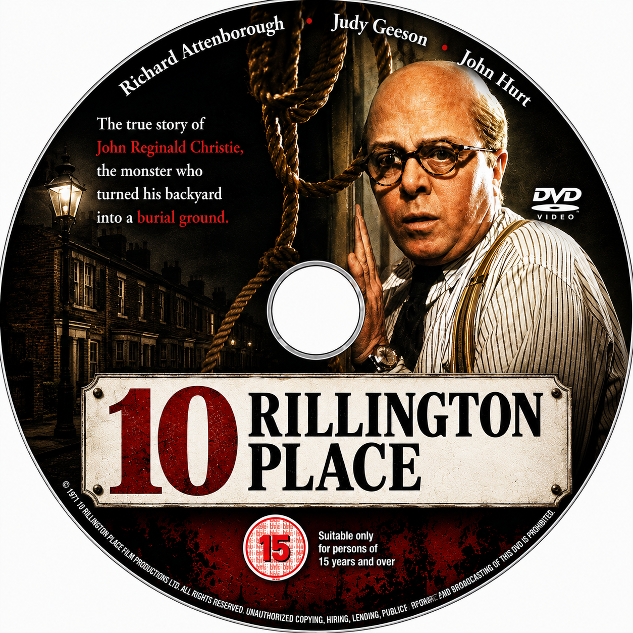 10 RILLINGTON PLACE (1970) Starring - Richard Attenborough • John Hurt • Judy Geeson - Public Domain Movie DVD NO CASE