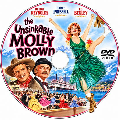 THE UNSINKABLE MOLLY BROWN (1964) Debbie Reynolds, Harve Presnell, Ed Begley, Jack Kruschen, Hermione Baddeley and Vassili Lambrinos - PUBLIC DOMAIN DVD ONLY NO CASE