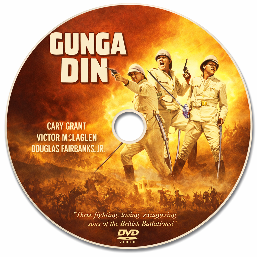 GUNGA DIN - 1939 DVD-Cary Grant - Public Domain DVD NO CASE
