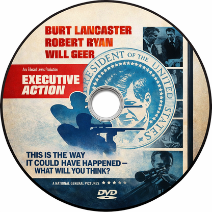 EXECUTIVE ACTION (1973) - Burt Lancaster ,Robert Ryan ,Will Geer - Public Domain DVD NO CASE