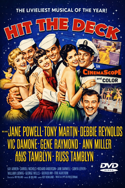 HIT THE DECK (1955) Debbie Reynolds - Public Domain Movie DVD NO CASE