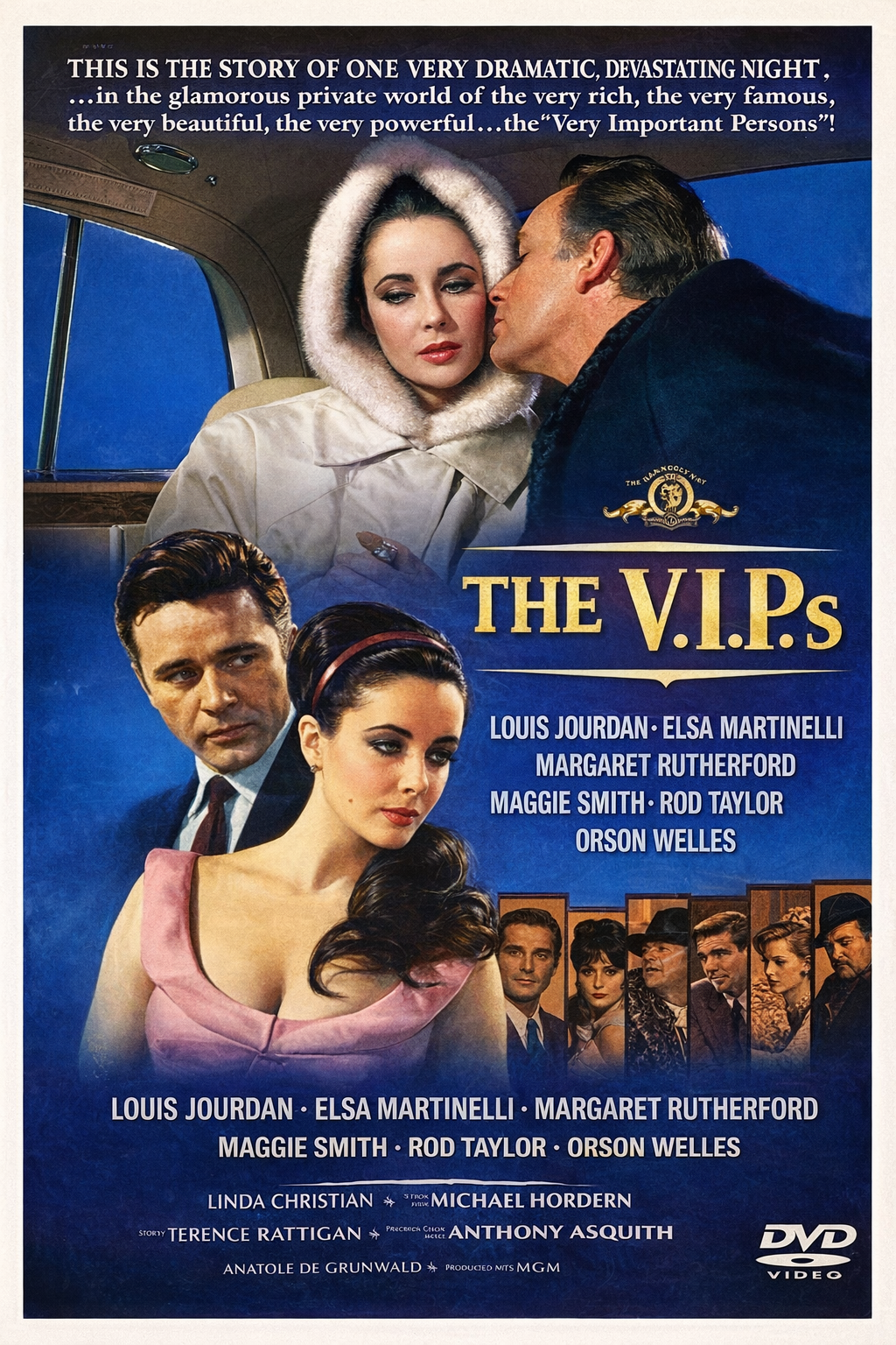 THE V.I.Ps (1963) Starring - Maggie Smith,Elsa Martinelli, Elizabeth Taylor, Richard Burton, Rod Taylor, Louis Jourdan - Public Domain DVD NO CASE