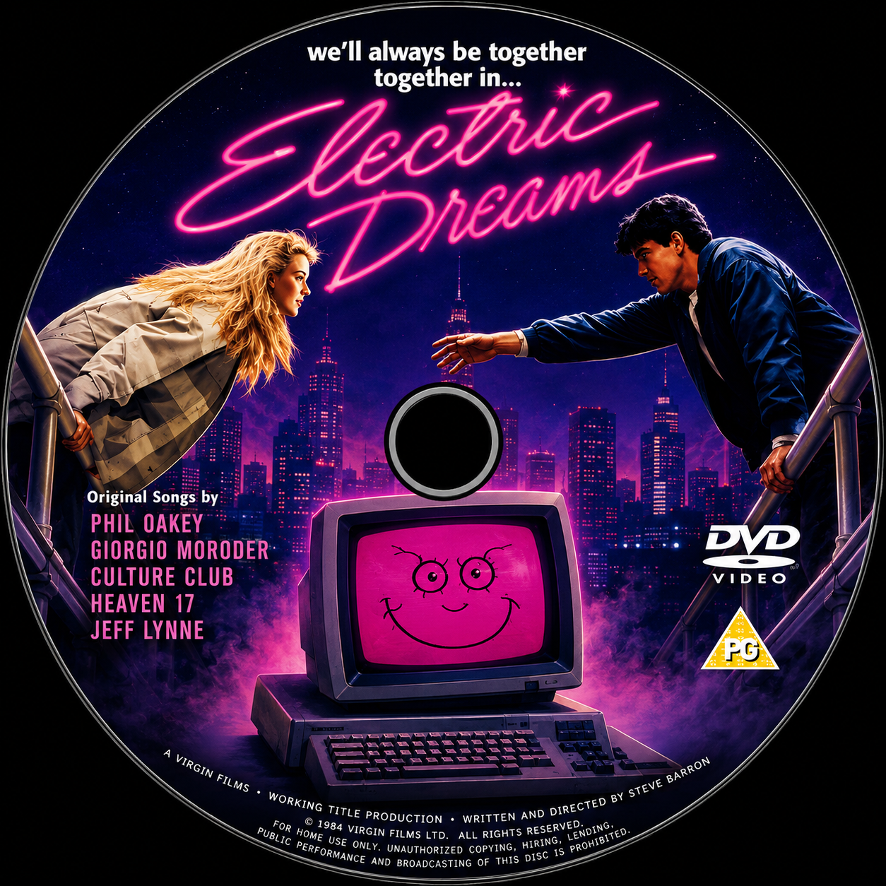 ELECTRIC DREAMS (1984) - Starring - Lenny Von Dohlen, Virginia Madsen - PUBLIC DOMAIN DVD ONLY NO CASE