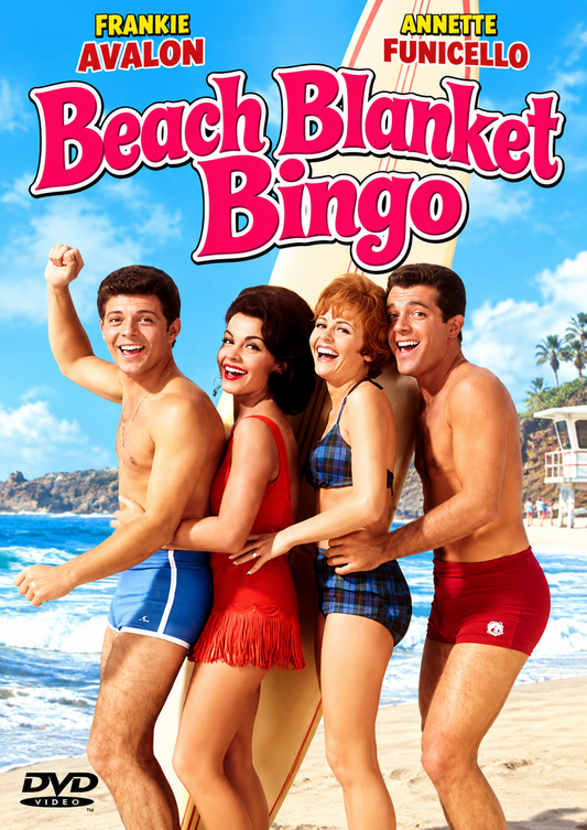 BEACH BLANKET BINGO (1965) Frankie Avalon,Jody McCrea,Donna Loren,Marta Kristen,Linda Evans,Buster Keaton  - Public Domain DVD NO CASE