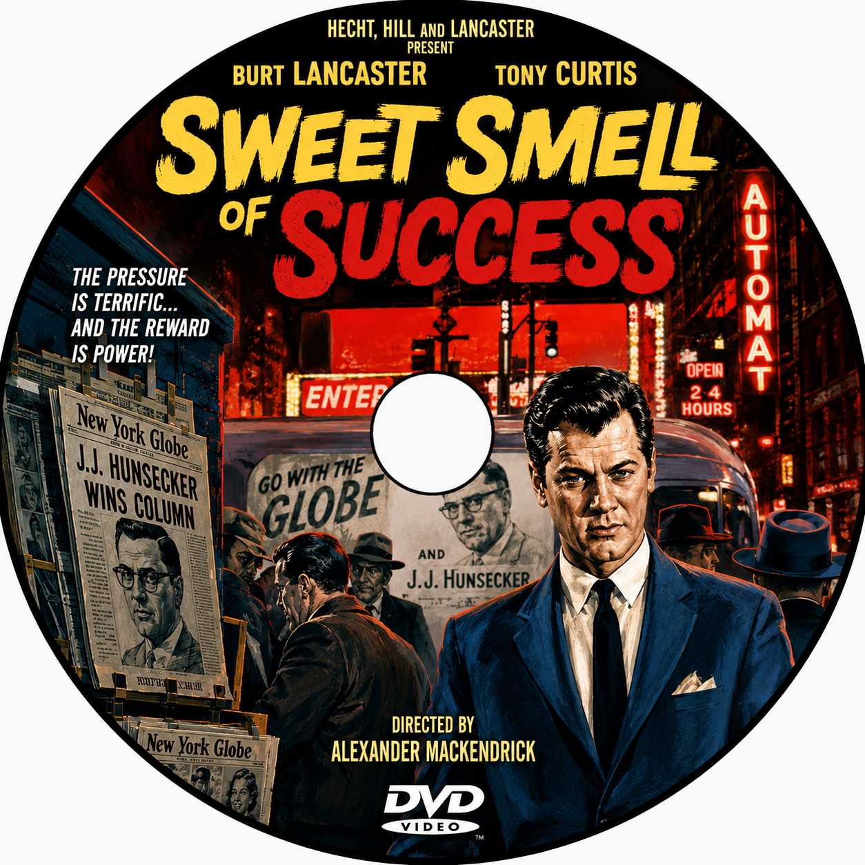 SWEET SMELL OF SUCCESS (1957) Burt Lancaster, Tony Curtis, Susan Harrison, Martin Milner - DVD NO CASE