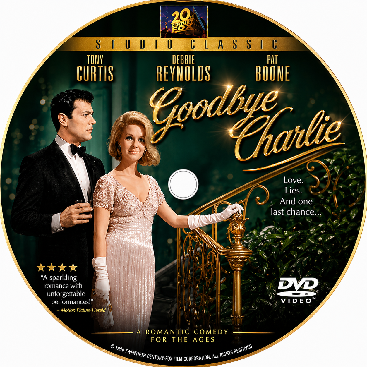 GOODBYE CHARLIE (1964) Tony Curtis, Pat Boone, Ellen Mcrae, Walter Matthau, Debbie Reynolds - VERY RARE DELETED TITLE ! - DVD NO CASE