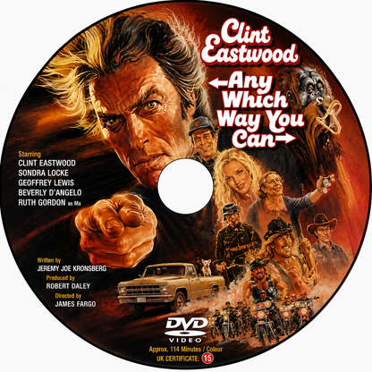 ANY WHICH WAY YOU CAN (1980) Clint Eastwood – Philo Beddoe -Sondra Locke – Geoffrey Lewis – William Smith – Ruth Gordon – Harry Guardino – Michael Cavanaugh – John Quade – Manis - Public Domain Movie DVD NO CASE