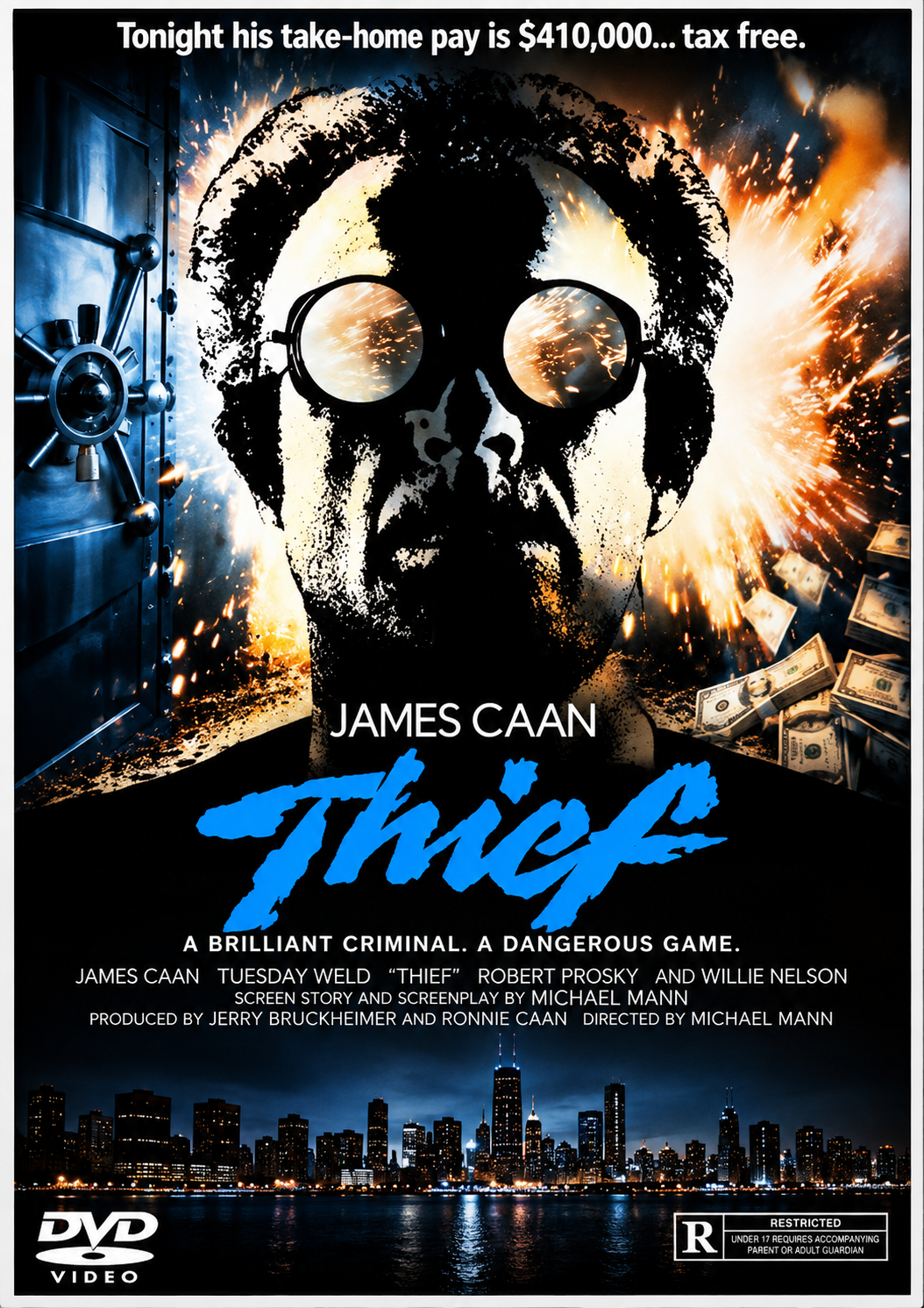 THIEF (1981) James Caan ,Tuesday Weld ,Robert Prosky ,Willie Nelson , James Belushi ,Tom Signorelli, Dennis Farina • - DVD NO CASE
